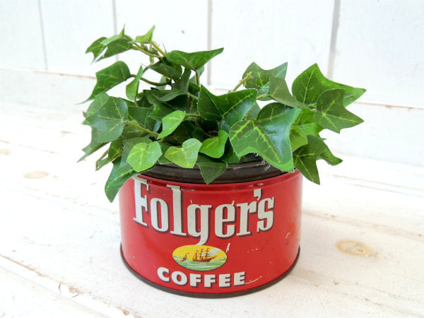 【1952's/フォルジャーズ】赤色・ブリキ製・ヴィンテージ・コーヒー缶・coffee