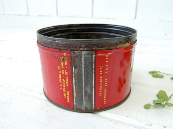 【1952's/フォルジャーズ】赤色・ブリキ製・ヴィンテージ・コーヒー缶・coffee