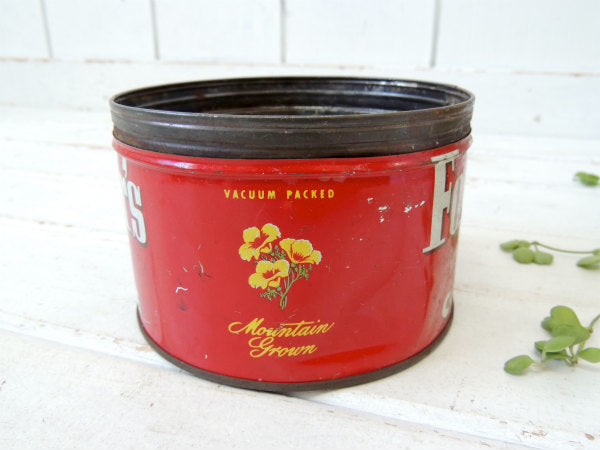 【1952's/フォルジャーズ】赤色・ブリキ製・ヴィンテージ・コーヒー缶・coffee