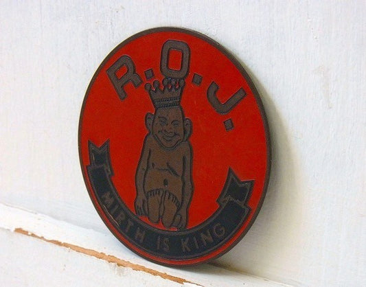 R.O.J MIRTH IS KING ビリケン 真鍮製 ヴィンテージ 看板 サインプレート USA VINTAGE