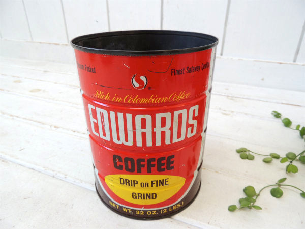 【EDWARDS COFFEE・CALIF】ヴィンテージ・コーヒー缶・ティン缶・USA