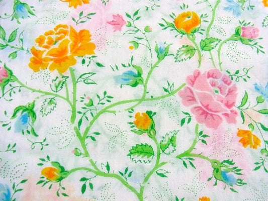【J.C.Penny】花柄・ヴィンテージ・フラットシーツ　USA