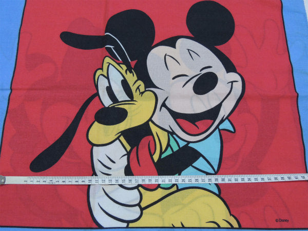 【ミッキーマウス&ミニーマウス&プルート】MICKEYロゴ・ヴィンテージ・ピロケース/枕カバー