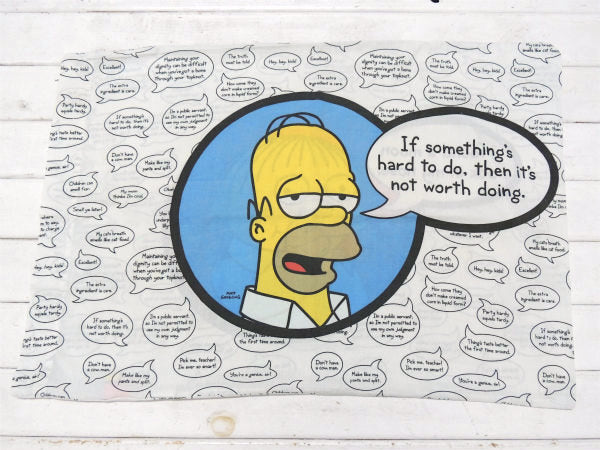 【シンプソンズ】ホーマー&ラルフウィガム・吹き出しコミック柄・USEDピロケース/枕カバー