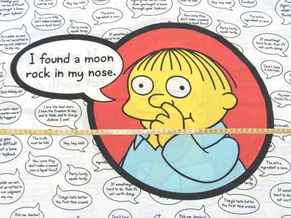 【シンプソンズ】ホーマー&ラルフウィガム・吹き出しコミック柄・USEDピロケース/枕カバー