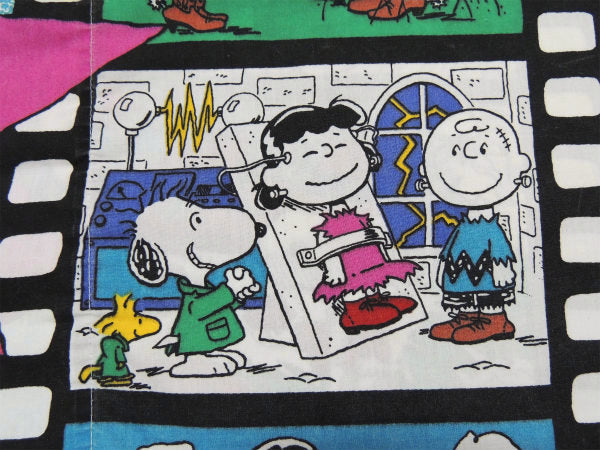 【スヌーピー】ピーナッツの仲間・フィルム柄・ヴィンテージ・ユーズド・ピロケース/枕カバー USA