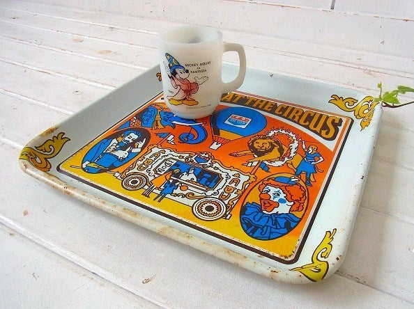 サーカス柄・ティン製・ノベルティ・ヴィンテージ・トレイ/盆 USA