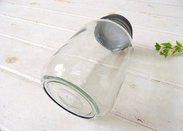 シャビーなアンティーク・ガラスジャー/ガラス瓶/保存ビン USA