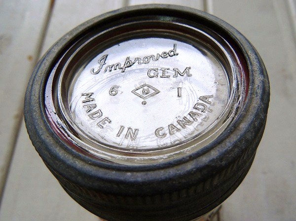 【Improved GEM】カナダ製・アンティーク・ガラスジャー/ガラス容器/保存ビン