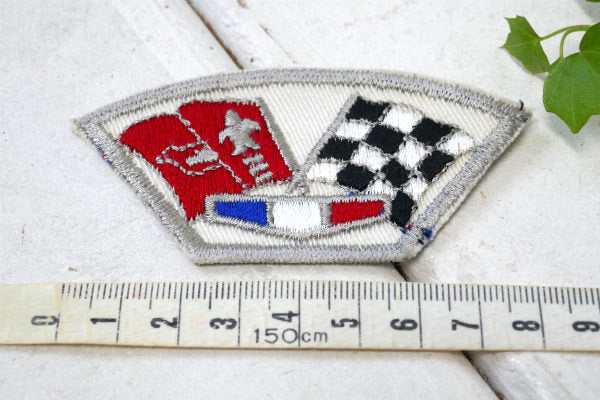 シボレー チェッカーフラッグ アメ車・ヴィンテージ・アドバタイジング・ワッペン・刺繍・ガレージ