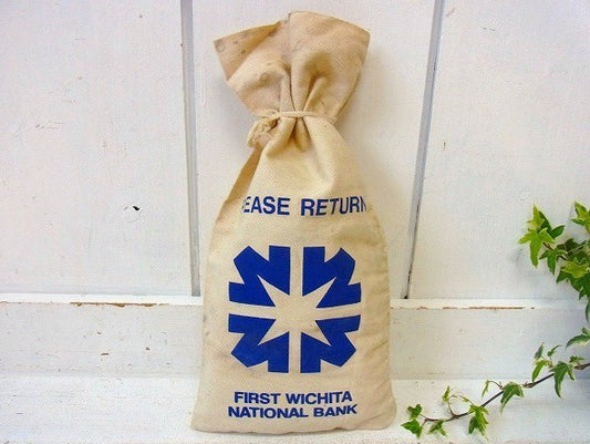 FIRST WICHITA NATIONAL BANK 銀行 ナショナルバンク ヴィンテージ コイン袋 布袋 USA