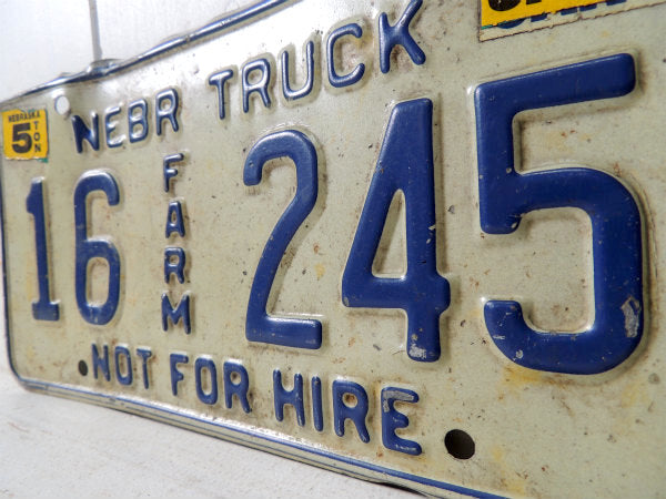 【ネブラスカ州・NEBR TRUCK・ネイビー】トラックナンバー・ヴィンテージ・ナンバープレート