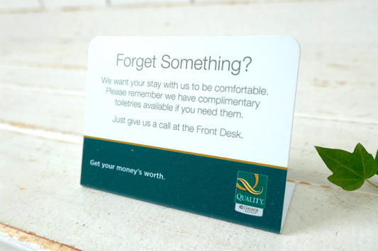 Forget Something? 忘れ物 卓上型 モーテル&ホテル サインプレート 卓上サイン