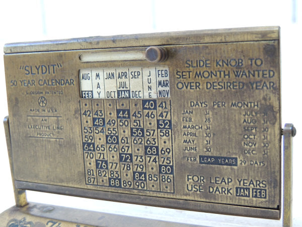 【The H.N. WHITE Co】真鍮製・アンティーク・デスクカレンダー・アドバタイジング