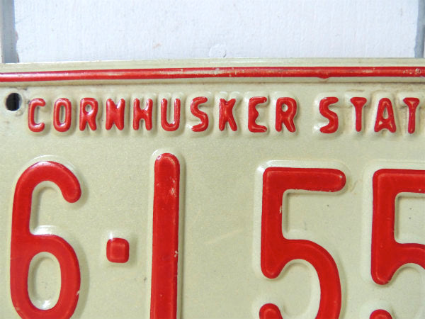 【USA・ネブラスカ州・レッド・1972】ヴィンテージ・ナンバープレート・アメ車