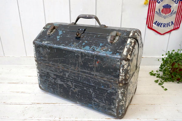 Simonsen ミリタリー・3段式・両開き・ヴィンテージ・ツールボックス・工具箱・ツールケース