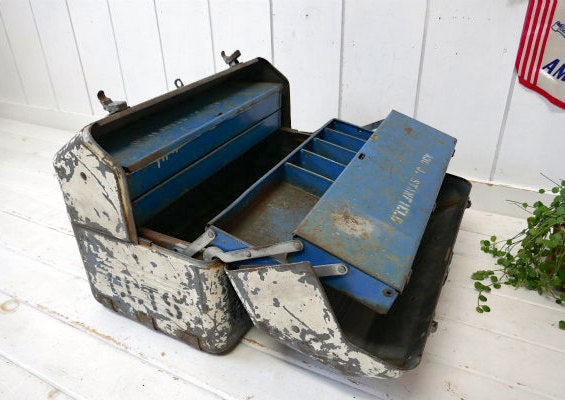 Simonsen ミリタリー・3段式・両開き・ヴィンテージ・ツールボックス・工具箱・ツールケース