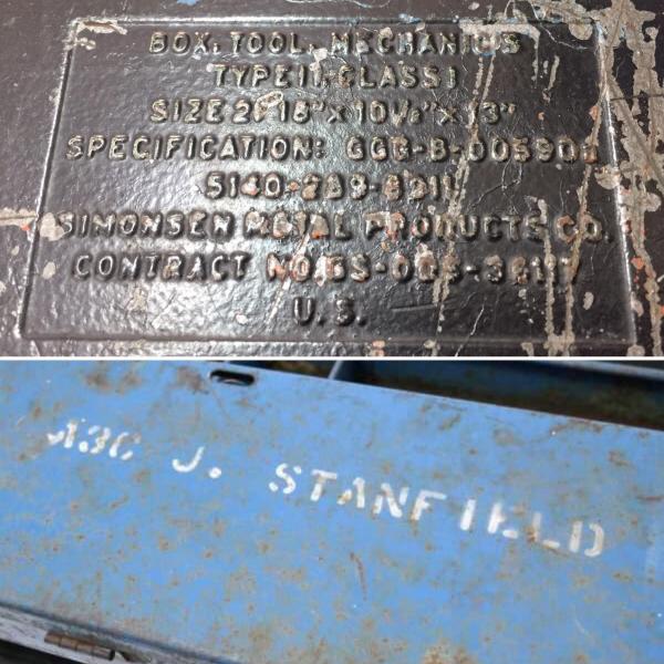 Simonsen ミリタリー・3段式・両開き・ヴィンテージ・ツールボックス・工具箱・ツールケース