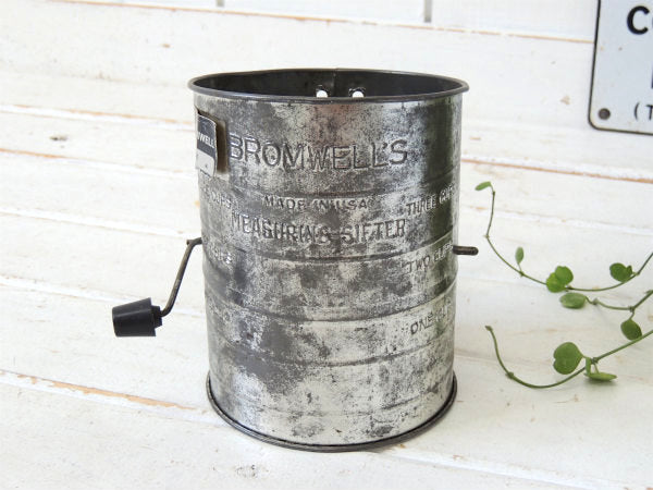 【BROMWELL】3CUPサイズ・ヴィンテージ・メジャーリングシフター・粉ふるい・フラワーシフター
