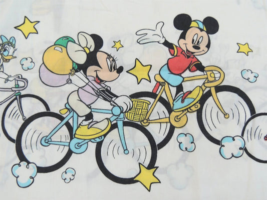 【ミッキー&フレンズ】自転車/サイクリング柄・ヴィンテージ・ピロケース/枕カバー USA
