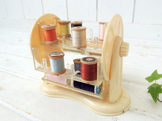 WESTCRAFT アイボリー 回転式 50's ヴィンテージ スプールホルダー 糸巻き ホルダー USA 裁縫道具