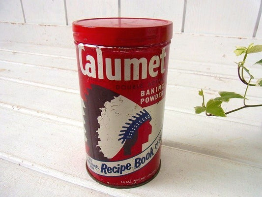 【CALUMET】カルメット・ベーキングパウダー・ヴィンテージ・ティン缶/インディアン　USA