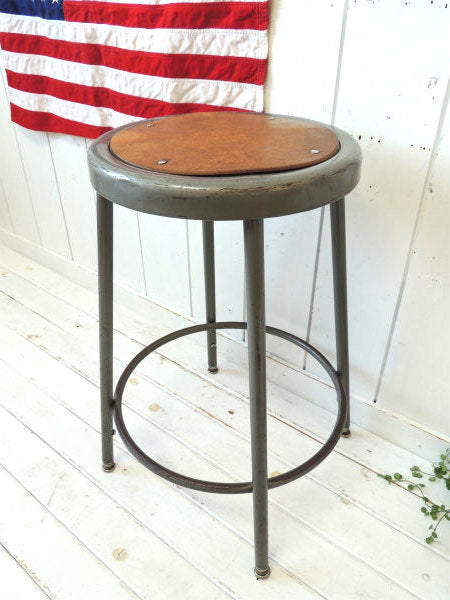 【MAYLINE】工業系のヴィンテージ・ラウンドスツール/チェア/ガレージスツール USA