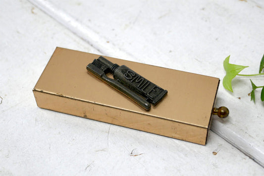 ゴールドトーン トラベル用 歯ブラシ&歯磨き粉入り 50's ヴィンテージ 歯磨きセット USA