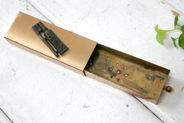 ゴールドトーン トラベル用 歯ブラシ&歯磨き粉入り 50's ヴィンテージ  歯磨きセット USA