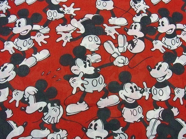 【ミッキーマウス】ディズニー・キャラクター生地/ユーズドシーツ(ボックスタイプ) USA