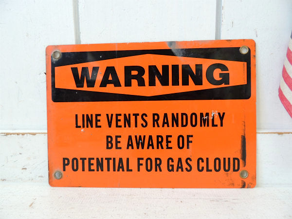 【WARNING・警告・GAS】ヴィンテージ・スチール製サイン/看板/USA