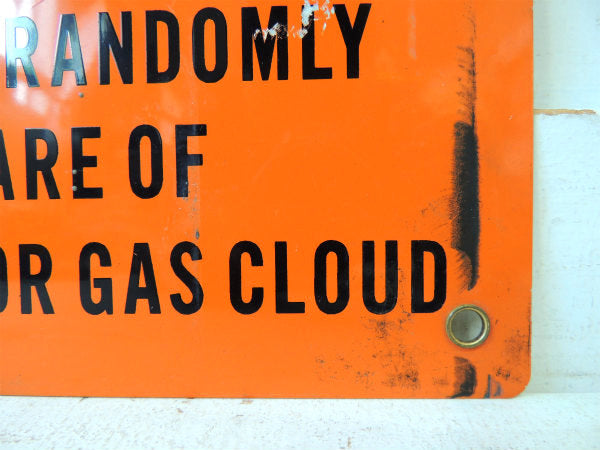 【WARNING・警告・GAS】ヴィンテージ・スチール製サイン/看板/USA