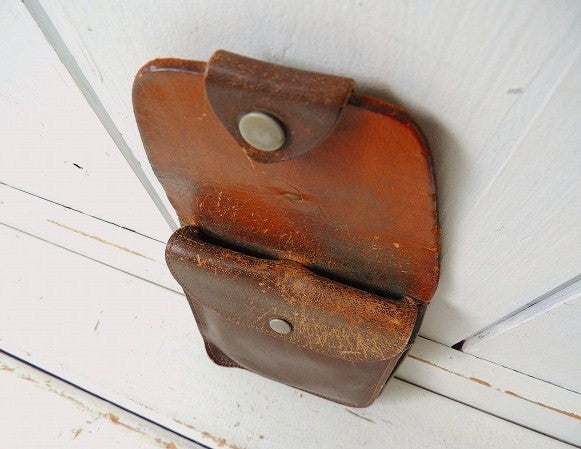 レザー製・ヴィンテージ・3ポケットツールポーチ・DIY/工具エプロン/ツールエプロン