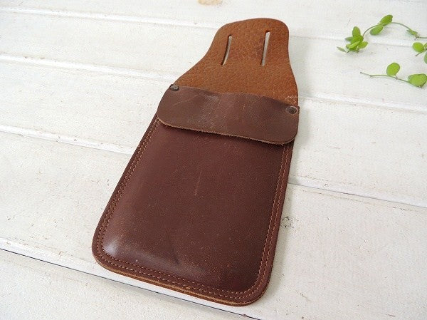 レザー製・ヴィンテージ・2ポケット・ツールポーチ・DIY/工具エプロン/ツールエプロン