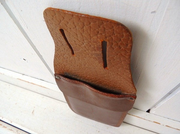 レザー製・ヴィンテージ・2ポケット・ツールポーチ・DIY/工具エプロン/ツールエプロン