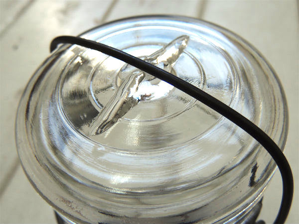 【ATLAS】ヘーゼルアトラス・アンティーク・ワイヤー・小さなガラスジャー/保存瓶(クリア) USA