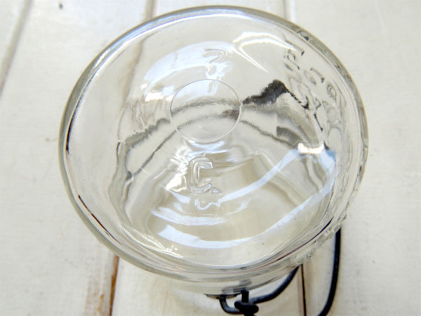 【ATLAS】ヘーゼルアトラス・アンティーク・ワイヤー・小さなガラスジャー/保存瓶(クリア) USA