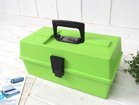 【UMCO】アムコ・ライムカラー・2段式・ヴィンテージ・タックルボックス・タックルケース・釣具