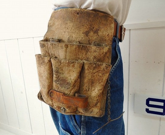 USA!レザー製・7ポケット・ツールポーチ・DIY/工具エプロン/ツールエプロン/ワークエプロン