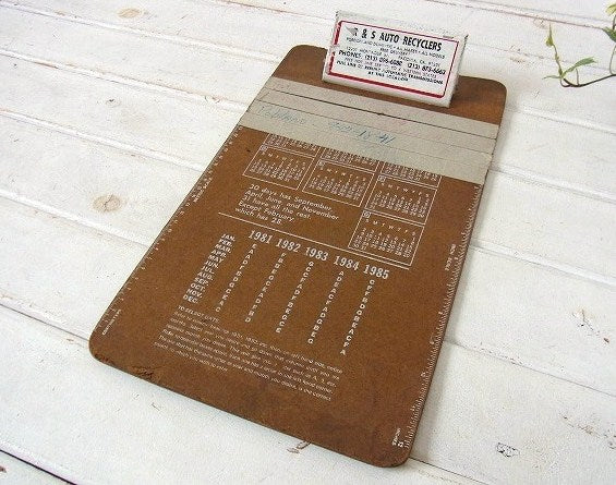 メジャー&カレンダー付き・80'sヴィンテージ・クリップボード/バインダー USA