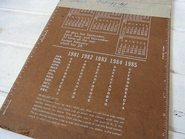 メジャー&カレンダー付き・80'sヴィンテージ・クリップボード/バインダー USA