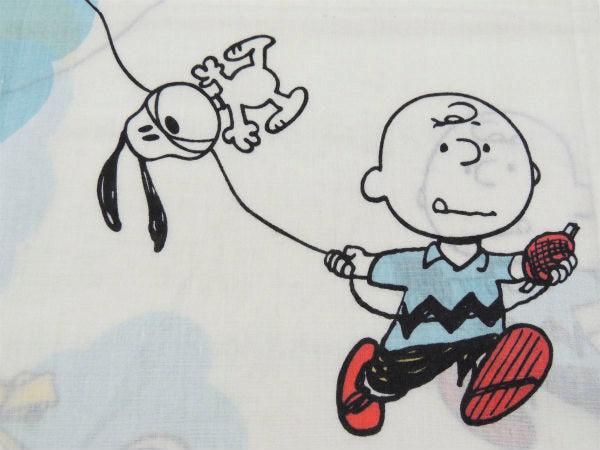 【スヌーピー】ピーナッツの仲間・カイト柄・60'sヴィンテージ・ピロケース/枕カバー USA