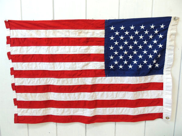 【アメリカ合衆国・50星・刺繍】ヴィンテージ・星条旗・アメリカンフラッグ・US