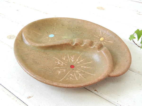 【ミッドセンチュリー&アトミックデザイン・陶器製】セパレート・ヴィンテージ・灰皿・アシュトレイ