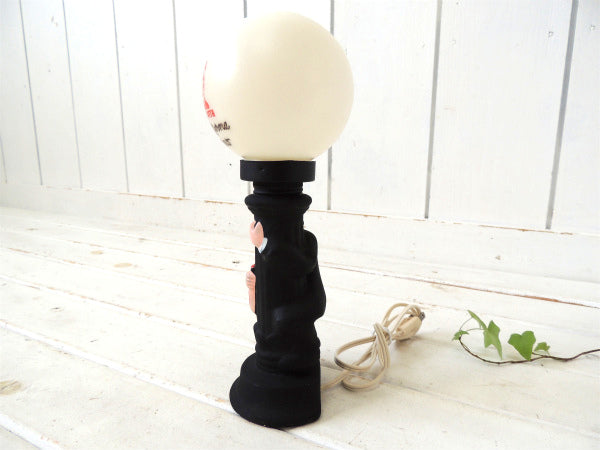 【1960〜70's・BAR・看板・USA】ヴィンテージ・テーブルランプ・卓上ランプ・陶器製・人形