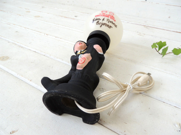 【1960〜70's・BAR・看板・USA】ヴィンテージ・テーブルランプ・卓上ランプ・陶器製・人形