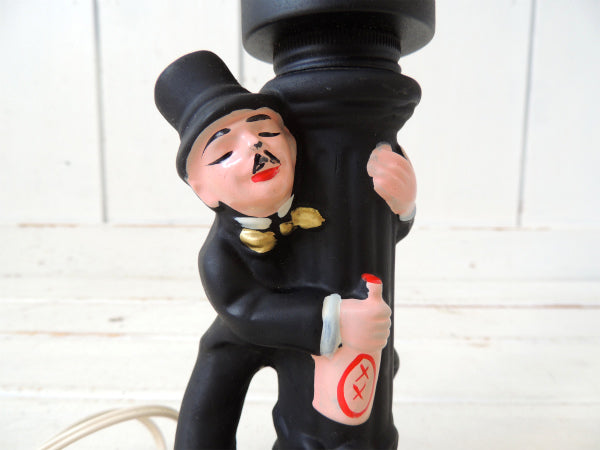 【1960〜70's・BAR・看板・USA】ヴィンテージ・テーブルランプ・卓上ランプ・陶器製・人形