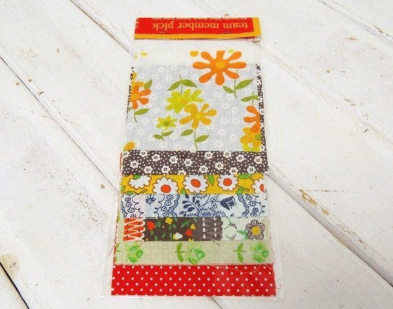 カラフル&ポップなヴィンテージ・ファブリック・10cm角はぎれ・7枚セット/生地 USA