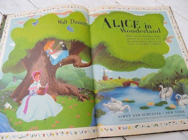 【ふしぎの国のアリス】ディズニー・初版・ヴィンテージ・絵本/大判サイズ USA