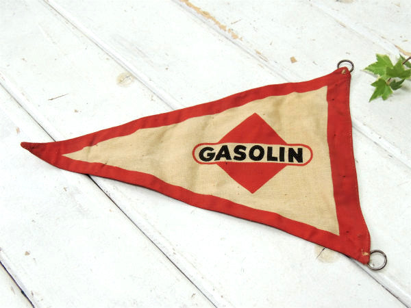 アメリカ GASOLIN ガソリン・両面プリント・ヴィンテージ・バナー・ペナント・旗・サイン・ディスプレイ 看板